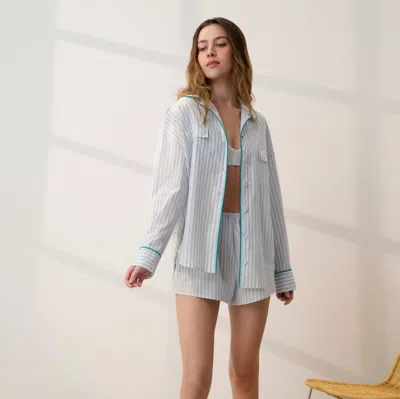 Lunya Airy Cotton Piped Short