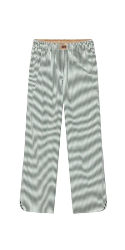 LUNYA AIRY COTTON STRAIGHT LEG PANT OVERSTORY STRIPE