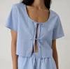 Lunya Airy Cotton Tie Front Top