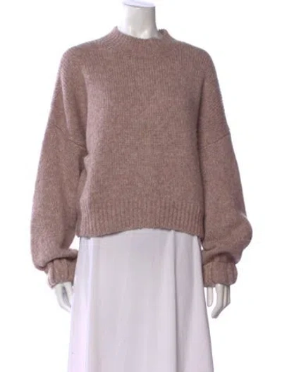 Pre-owned Lunya Alpaca Crew Neck Sweater In Pink