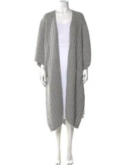 Pre-owned Lunya Alpaca Open Front Sweater In Gray