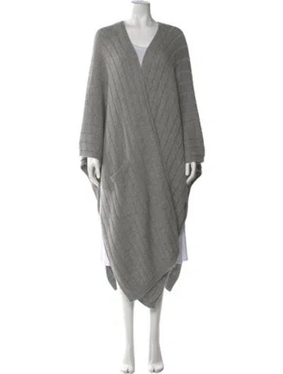 Pre-owned Lunya Alpaca V-neck Sweater In Gray