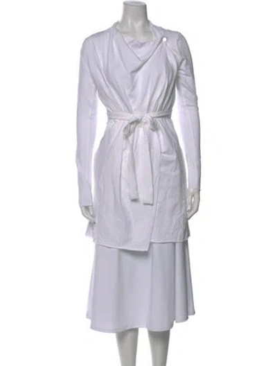 Pre-owned Lunya Asymmetrical Long Sleeve Top In Gray