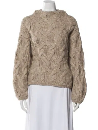 Pre-owned Lunya Baby Alpaca Crew Neck Sweater In Neutral