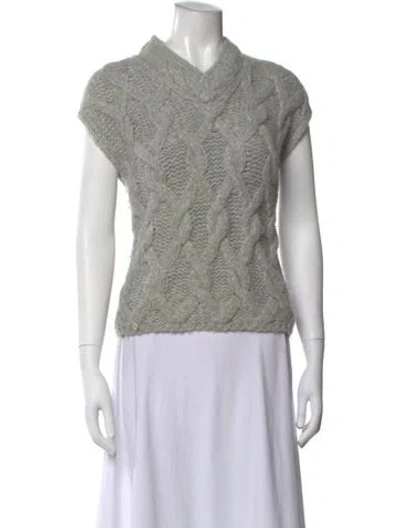 Pre-owned Lunya Baby Alpaca Mock Neck Sweater In Gray