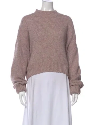 Pre-owned Lunya Baby Alpaca Mock Neck Sweater In Purple