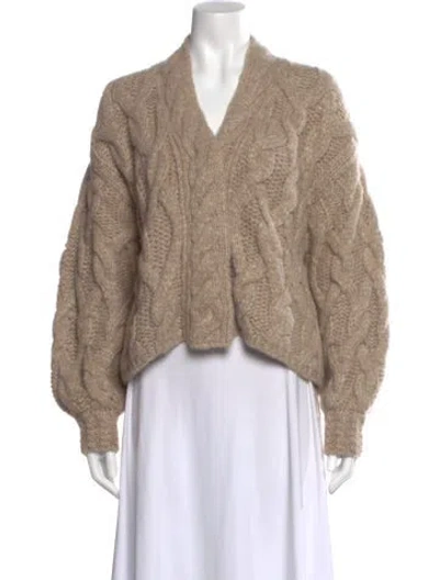Pre-owned Lunya Baby Alpaca V-neck Sweater In Neutral