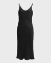 Lunya Backless Washable Silk Mini Slip Dress In Black