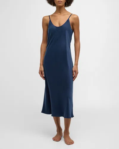 Lunya Backless Washable Silk Mini Slip Dress In Multi