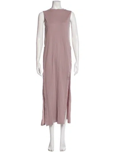 Pre-owned Lunya Bateau Neckline Long Dress In Purple