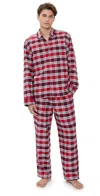 Lunya Brushed Flannel Button Up Set Rustle Plaid In Multi