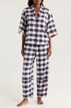 Lunya Check Cotton & Modal Flannel Pajamas In Alpine Plaid
