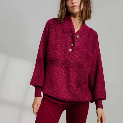 Lunya Cottonsilk Pocket Henley In Purple