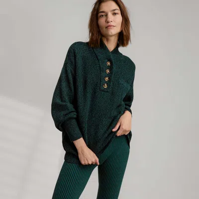 Lunya Cottonsilk Pocket Henley In Green