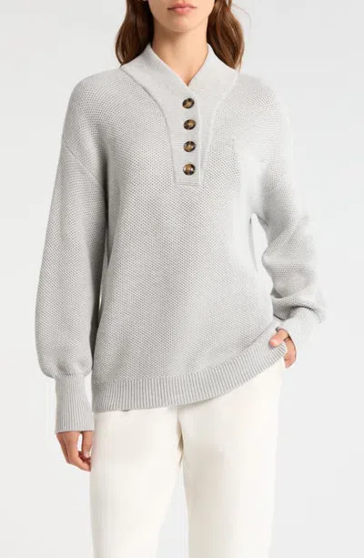 Lunya Cottonsilk Pocket Henley In Gray