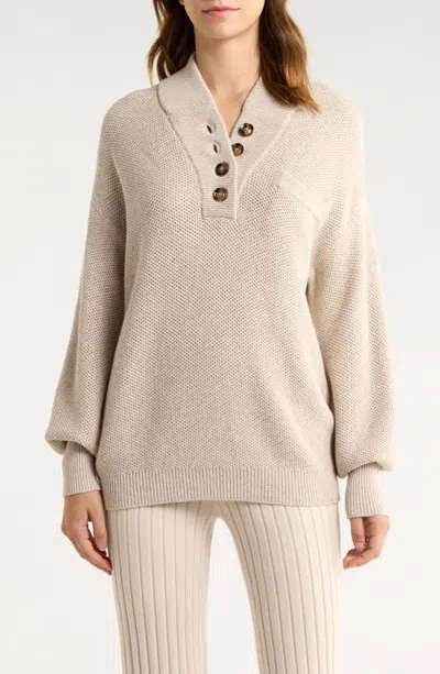 Lunya Cottonsilk Pocket Henley In Neutral