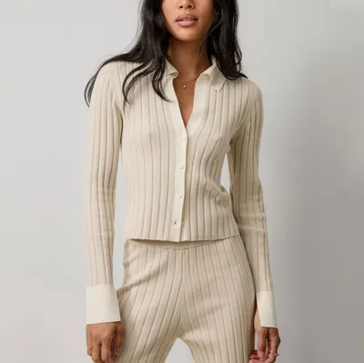 Lunya Cottonsilk Ribbed Button Up