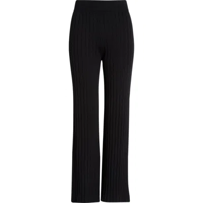 Lunya Cozy Cotton Blend Rib Knit Pants In Black