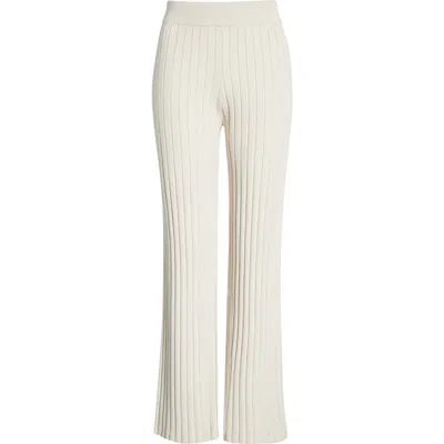 Lunya Cozy Cotton Blend Rib Knit Pants In White