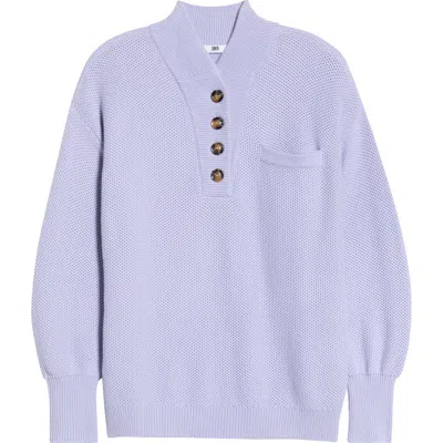Lunya Cozy Cottonsilk™ Pocket Henley Sweater In Purple