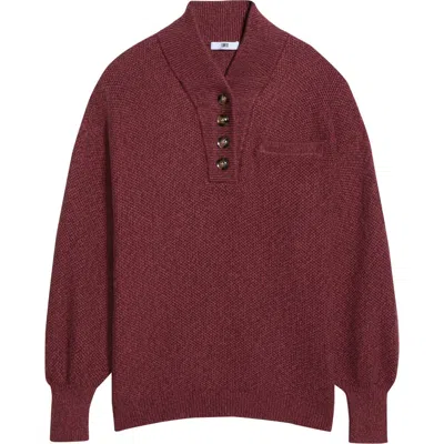 Lunya Cozy Cottonsilk™ Pocket Henley Sweater In Red