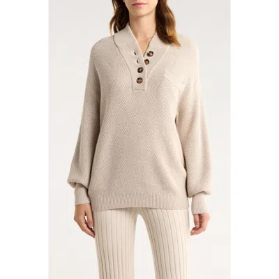 Lunya Cozy Cottonsilk™ Pocket Henley Sweater In White