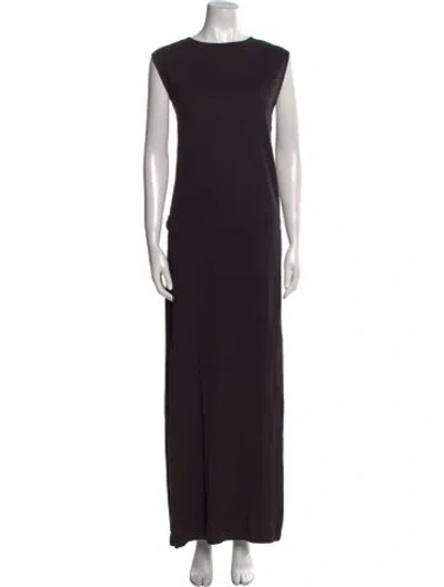 Pre-owned Lunya Crew Neck Long Dress In Black