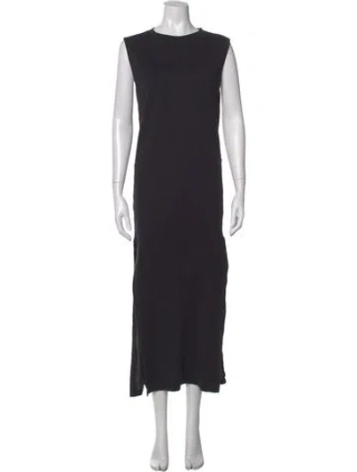 Pre-owned Lunya Crew Neck Long Dress In Black