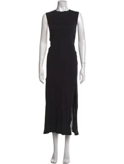 Pre-owned Lunya Crew Neck Long Dress In Black