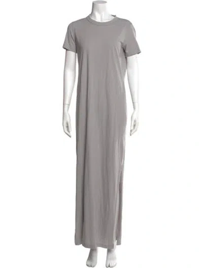Pre-owned Lunya Crew Neck Long Dress In Gray