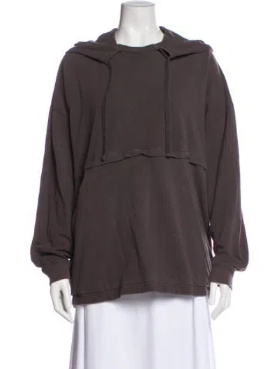 Pre-owned Lunya Crew Neck Long Sleeve Hoodie In Gray