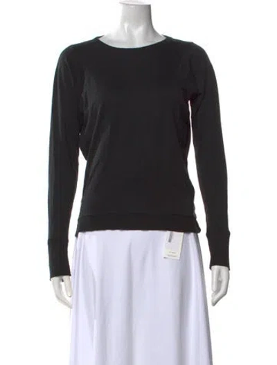 Pre-owned Lunya Crew Neck Long Sleeve Sweatshirt In Black