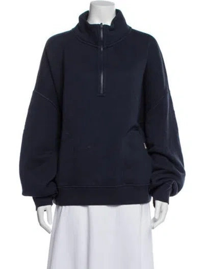 Pre-owned Lunya Crew Neck Long Sleeve Sweatshirt In Blue
