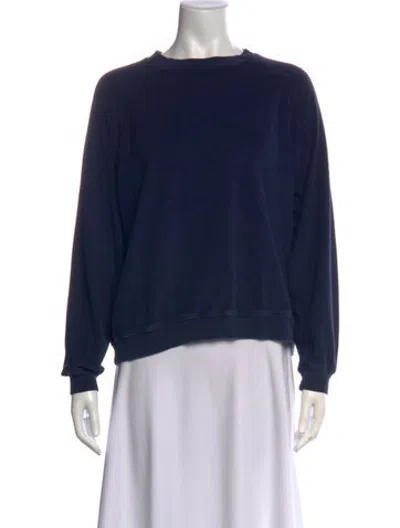 Pre-owned Lunya Crew Neck Long Sleeve Sweatshirt In Blue