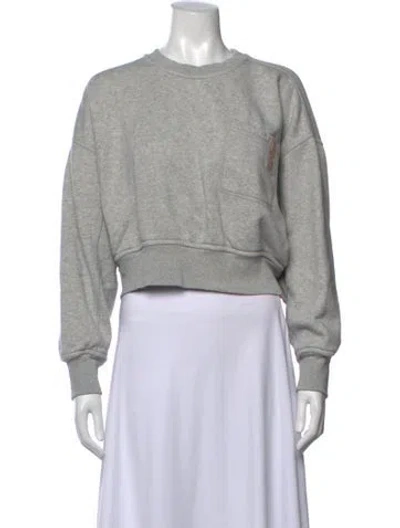 Pre-owned Lunya Crew Neck Long Sleeve Sweatshirt In Grey