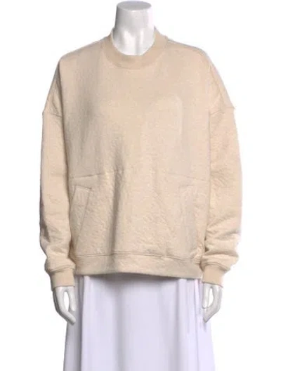 Pre-owned Lunya Crew Neck Long Sleeve Sweatshirt In Neutral