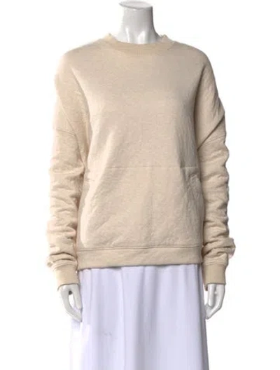 Pre-owned Lunya Crew Neck Long Sleeve Sweatshirt In Neutral