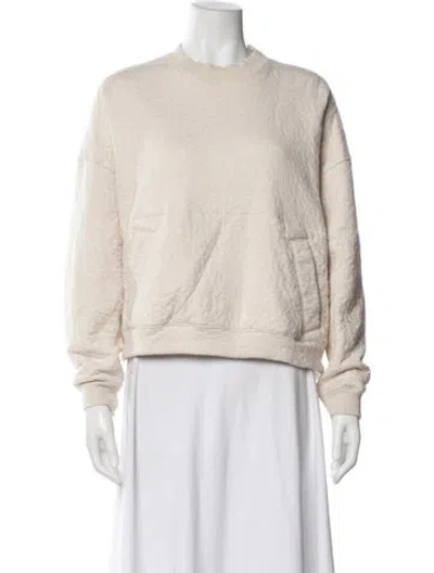 Pre-owned Lunya Crew Neck Long Sleeve Sweatshirt In Neutral