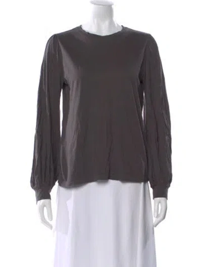 Pre-owned Lunya Crew Neck Long Sleeve Top In Gray