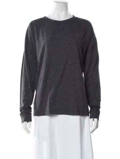 Pre-owned Lunya Crew Neck Long Sleeve Top In Gray