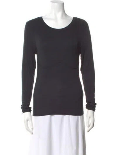 Pre-owned Lunya Crew Neck Long Sleeve Top In Gray