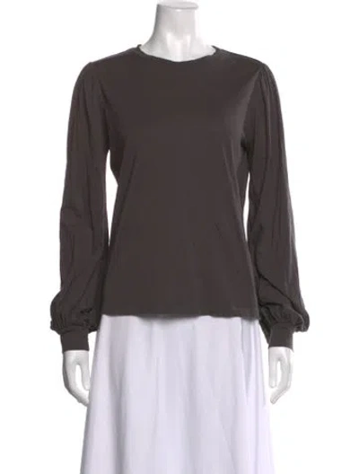 Pre-owned Lunya Crew Neck Long Sleeve Top In Grey