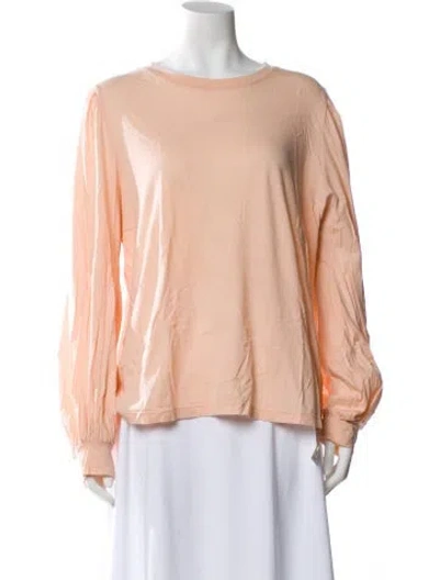 Pre-owned Lunya Crew Neck Long Sleeve Top In Pink