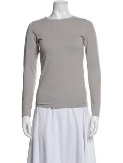 Pre-owned Lunya Crew Neck Long Sleeve Top In Purple