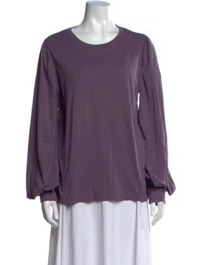 Pre-owned Lunya Crew Neck Long Sleeve Top In Purple