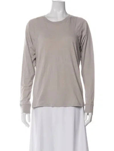 Pre-owned Lunya Crew Neck Long Sleeve T-shirt In Green