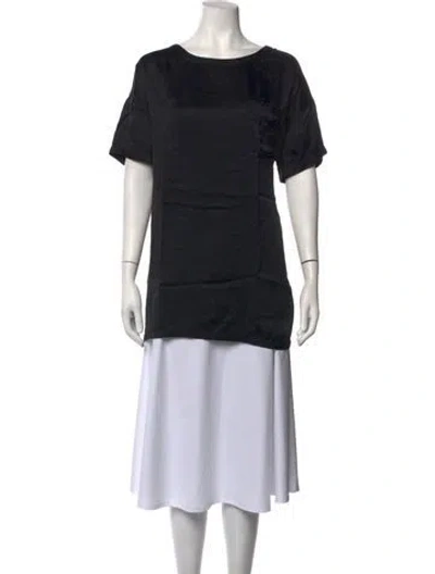Pre-owned Lunya Crew Neck Short Sleeve Top In Black