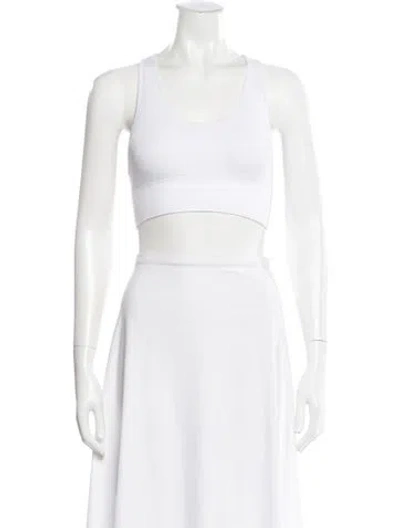 Pre-owned Lunya Crew Neck Sleeveless Sports Bra In White