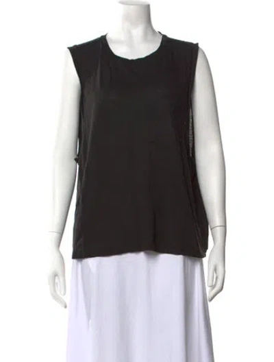 Pre-owned Lunya Crew Neck Sleeveless Top In Black