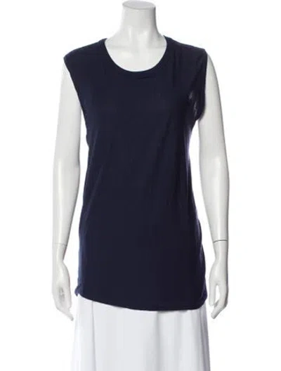 Pre-owned Lunya Crew Neck Sleeveless Top In Blue